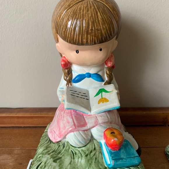 Vintage 1972 Joan Walsh Anglund Reading Kids Bookends - Picture 3 of 14